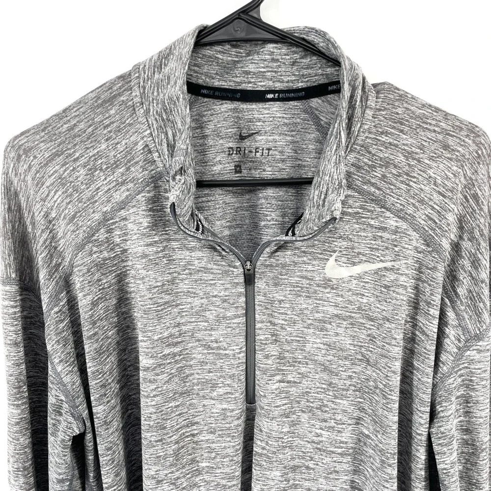 Nike Dri Fit Long Sleeve Running Half Zip Athletic Gray Heather‎ Shirt Men's Med